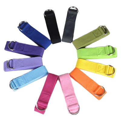 Yoga Stretch Strap Polyester & Cotton Elastic Closure Auxiliary Fitness Extended Rope in Stock