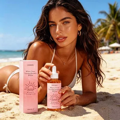 Private Label 60ml Self Tanner Oil Serum Dark Full Body Bronzer Long Lasting Extreme Tan Accelerators Sun Tanning Serum