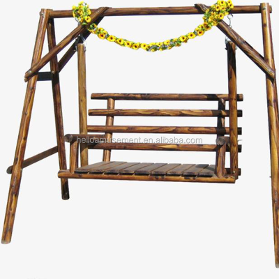 Ideal Garden Decoration Garden Courtyard Outdoor Relaxing Outdoor Wooden Swing Chair for School Amusement Park Backyard on Sale
