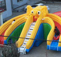 Custom Elephant Themed Multi-Lane Inflatable Water Slide for Water Park