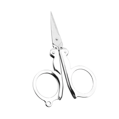 1Piece Portable Travel Stainless Steel Foldable Mini Scissors Household Thread Trimming Multifunctional Hand Tools