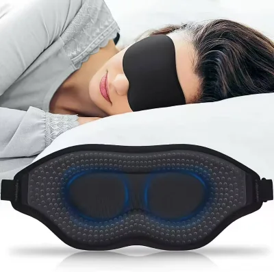 Wholesale Luxury Custom Logo Private Label Breathable Memory Foam Travel Blackout Adjustable Strap Deep Eyelash Extension Eye 3D