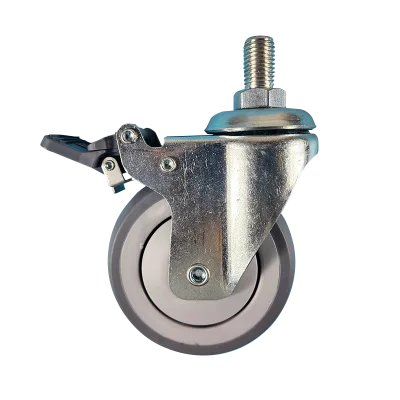 Medical Equipment Swivel TPR Caster Wheels Side Brake for Industrial Safety System