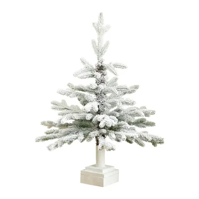 Wholesale Wooden Christmas Tree Decoration, Folk Art Holiday Tree with Carved Figurines for Home Table Display