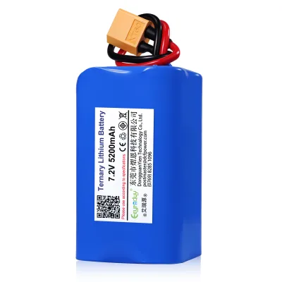 7.2V Battery Pack 5200mAh 18650 Li Ion Custom OEM XT60 For RC Car Boat FPV Drone Electric Tool Wholesale Manufacturer