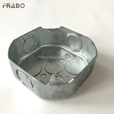 Multiple Size Octagonal Galvanized Steel Electrical Junction Box Combination Knockouts 0.6mm-1.6mm Thickness 4"x4"x1-1/2" Pipe