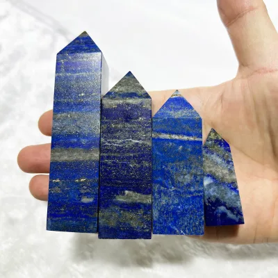 Wholesale Cheap Big Natural Lapis Lazuli Pencil Point Healing Quartz bar Blue Crystal Tower Yoga Meditation Home Decoration