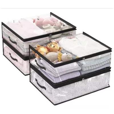 Foldable Non-Woven Storage Box Wardrobe Clothes Dustproof Moisture-Proof Finish Quilt Bed Bottom Storage Bags Sewing Technics