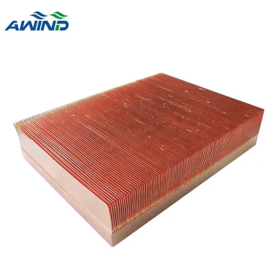 Customized 125mm Copper Fins Thin Heatsink Oem High Efficiency Individual square Heat Sink for Motorcycle