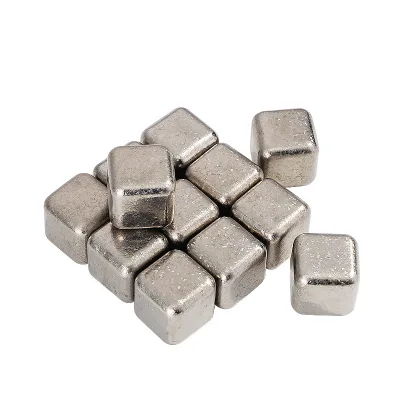 Titanium Metal Square Reusable Ice Cubes Lightweight Whiskey Chilling Stones for Wine Cocktail Beverage Cooling