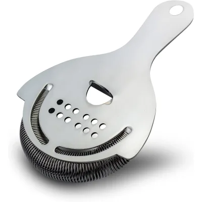 High Quality 304 Stainless Steel Spring Bar Strainer for Home Bar and Professional Bartender Mixologists