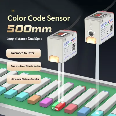 BOJKE BS-500NP RS485 Output DC12~24V 200m Response Time Industrial Automation Long-distance Color Recognition Sensor Mark
