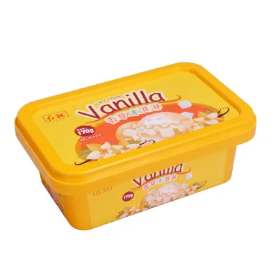 150ml Rectangle Thin Wall Plastic Food Containers for Ice Cream and Cheese