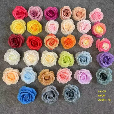 Wholesale 11cm Silk Simulation Rose Flower Head Bulk Wholesale Cheap Artificial Rose Head for DIY Wedding Party Home