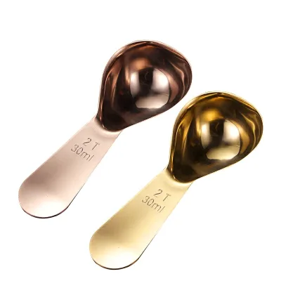 Measuring Coffee Bean Scoop 15ml30ml Stainless Steel Matcha Tea Milk Powder Gold Spoon Measuring Spoon