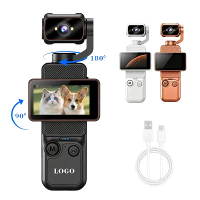 OEM 180° Lens POV Camera Flexible Switch Shooting Practical Handheld Vlog Camera ABS Anti Drop Rotating Lens Camera for Travel