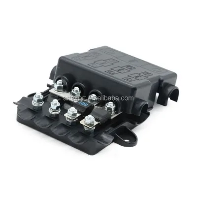 Mega Midi 5 Way High Load Four Outlet Midival Fuse Holder Power Distribution Box 5-Fold With Cover For Screw Automotive Fuses