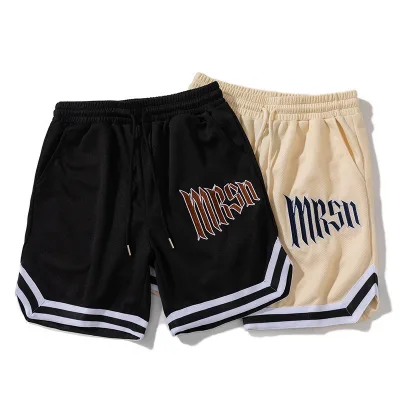 Plus Size Men's Shorts Wholesale New Design Stripes 100% Polyester Gym Mesh Shorts Custom Men Basketball Shorts