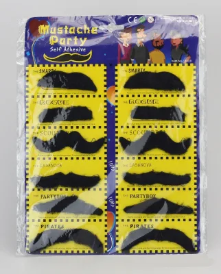 Black Self-Adhesive Artificial Mustache Simulation Beard Party Props for Halloween Easter Costume