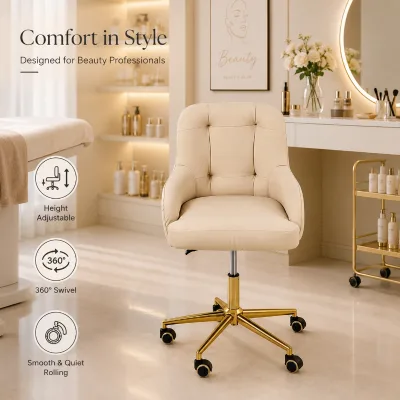 Professional Hair Styling Stool Mobile Swivel Saddle Seat Beauty Salon Chair