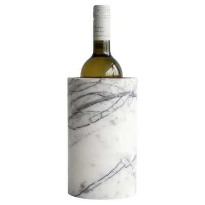Europe Style Eco-friendly Marble Wine Cooler Bucket and Holder with White Lilac Finish for Party Use