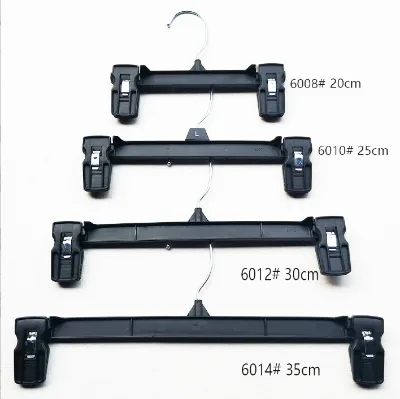 6014 Wholesale Clothing Organizer Black Adult Pants Anti-Slip Bottom Hanger Hot Sale Metal Iron Display for Wardrobe & Bathroom