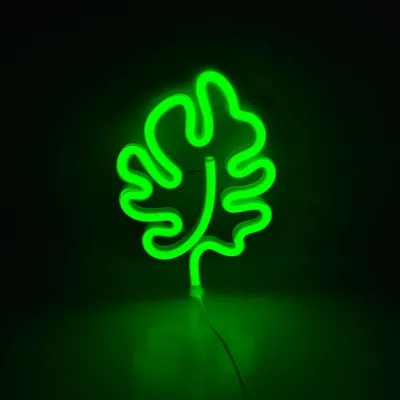 Leaf Neon Sign Monster Palm Leaves Warm White LED HIPS Wall Decor Artificial Tropical Palm Shape
