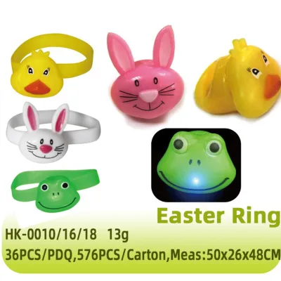 Slow Rebound Soft TPR Silk Screen Printed Cartoon Shape Customized Promotional Gift Squeeze Toy Easter Ring DC-0010