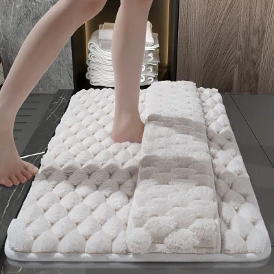 Memory Foam Bathroom Mat with Backing-Water-absorbing & Quick-drying Floor Mat for Shower Doorway Foot Wiping