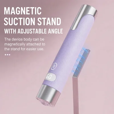 2-in-1 Desktop Handheld Rechargeable Chrome Power Cord Fast-Curing UV Nail Lamp Multi-Color LED Light Portable Metal