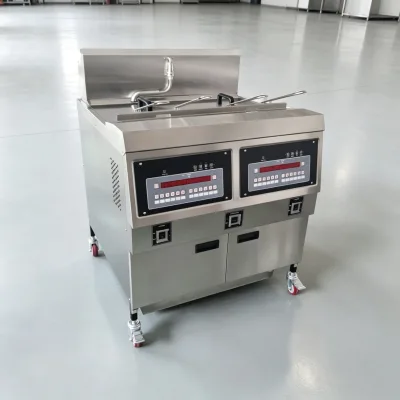Commercial Grade Open Basket Stainless Steel 2 Tanks 4 Baskets Auto Filter System 1600W+ Restaurant Commercial Fryer