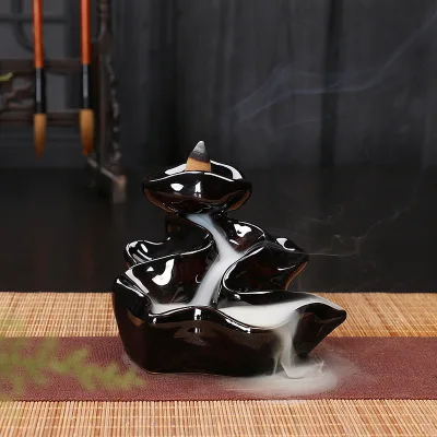 DIY Decorative Ceramic Incense smoke backflow cone holder For Home Decor Religious Item Room Aroma