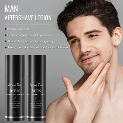 Private Label Aloe Vera Aftershave Men Shave Moisturizing Lotion Relief Redness Irritation Cream Sulfate-Free Organic Vegan ISO