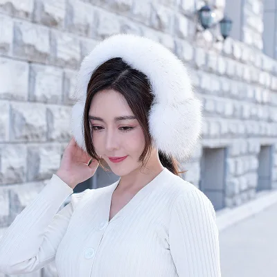 Luxury Design 2025 Warm Winter Genuine fox Fur Earmuffs
