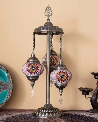 Middle Ancient Romantic Exotic Retro Atmosphere Lamp Floor Lamp Turkey Handmade Glass Vertical Table Lamp