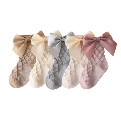 Factory Price High Quality Bow Mid Tube Cotton Socks Baby Cute Soft and Comfortable 1 Year Socks