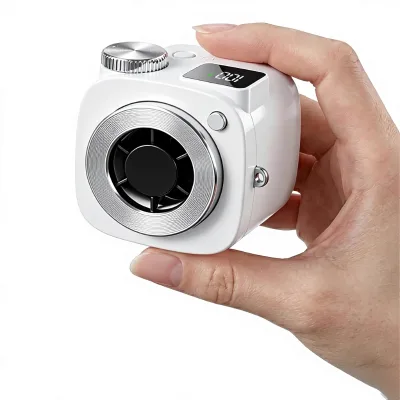 Mini Camera Design AC/DC Powered Portable Handheld Neck Fan 199 Speeds Rechargeable 2000mAh Battery 6H Lightweight Weather Fan