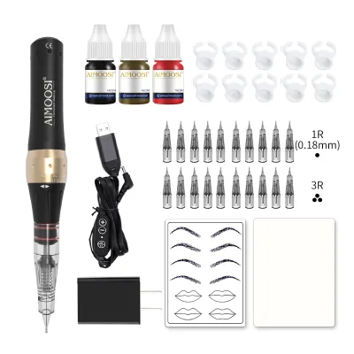 Tattoo Machine Kit Microblading Eyebrow PMU Gun Pen Needle Permanent Makeup Machine