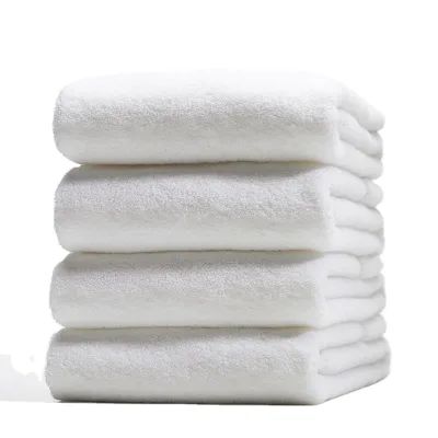 Moisture Wicking White Hotel Towel Quick Dry Breathable Cotton Fabric Prevent Mildew White Bathroom Towel