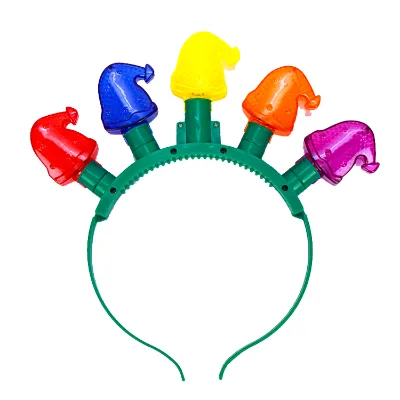 Party Flashing Plastic Christmas Headband Led Christmas Hat Headband