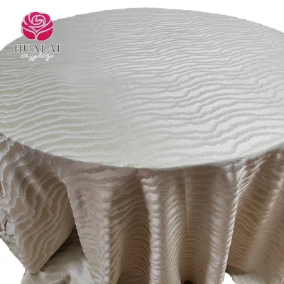 Woven 100% Polyester Tablecloth 132 Inch Round for 10 People Home Use Wedding and Party