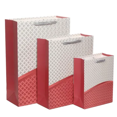 Luxury Gift Wrapping Bags With Ribbon Rope Custom Ivory Paper Business Shopping Bags Paper Bags