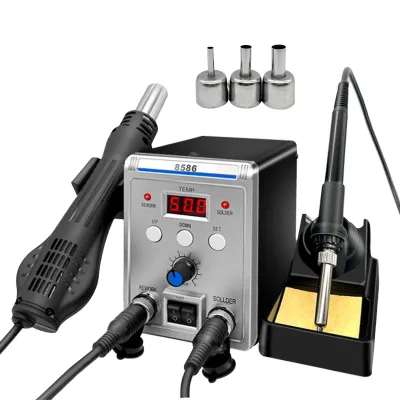 700W Digital 2-in-1 Rework Soldering Station Hot Air Heat Gun with Adjustable Temperature for On-Site Repairs and Reworking