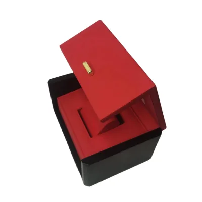 Custom logo Luxury Single Watch Gift Storage Box Oem Odm Black Leather Watch Packaging Display Box Pillow Aluminum Foil