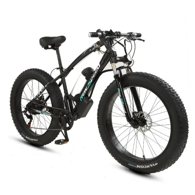 26-Inch 350W 2-Wheel Electric Snow Bicycle 48V Off-Road Fat Tire 21 Speed Gears Aluminum Fork and Alloy Rim Free Shipping