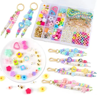 324Pcs Letter Loose Bead Kit Fast Rising Search DIY Beaded Keychain Jewelry Making Set for Keychain Crafts Holiday Gift Making