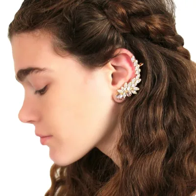 High Quality Zircon Clip-On Earrings Luxury Fashion Wedding Accessories Light Bridal Ear Clipp