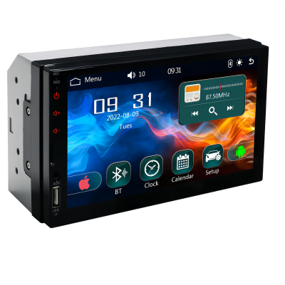 Factory Wholesale Latest 2din 7inch Touch Screen BT Universal Car Radio with Carplay Android Auto for Car DVD Player