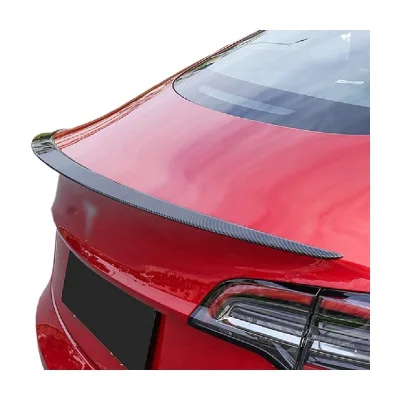 Tesla Model Y Rear Spoiler Performance Style Trunk Wing Lip Carbon Fiber Look Exterior Accessories Upgrade Kit