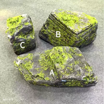 Artificial Moss Covered Stones Landscape Faux Moss Rock for Hotel Lobby, Restaurant, Outdoor Garden, Wall Background, Exhibition